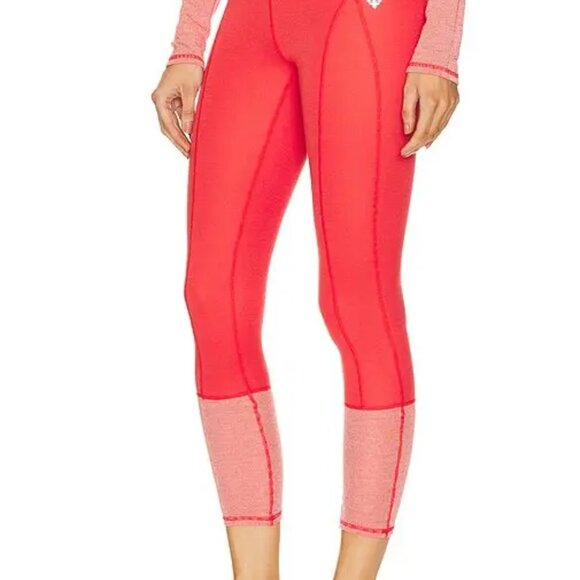 NEW Free People Moonlight Base Layer Leggings  Merino Wool in red 1125 2s1 - Picture 9 of 12